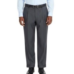 Dockers Pants Mens 38x29 Gray Wool Blend Pleated Relaxed Fit Cuffed Dress Slacks